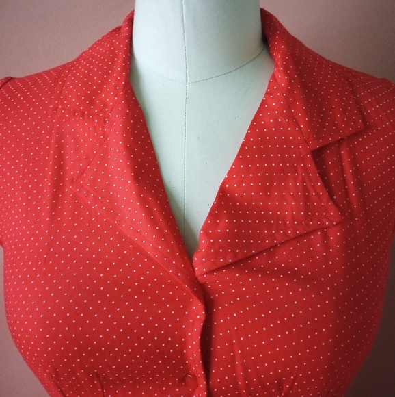CIRCUS Clothing Ireland "Ava" Pindot Dress in Red UK14 US12 Modcloth Retro VLV - Picture 2 of 5